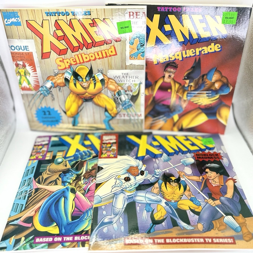 VTG NOS 1993–1994 Marvel X-Men Tattoo Tales Books Lot of 4 Masquerade Spellbound